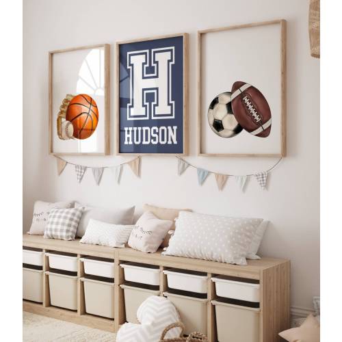 Sports Nursery Wall Art, Kids Sports Wall Decor, Sports Nursery Print, Personalized Sports Decor, Sports Poster - Printable File Only