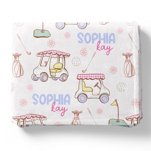 Country Club Cuties Personalized Kids Blanket | Pink