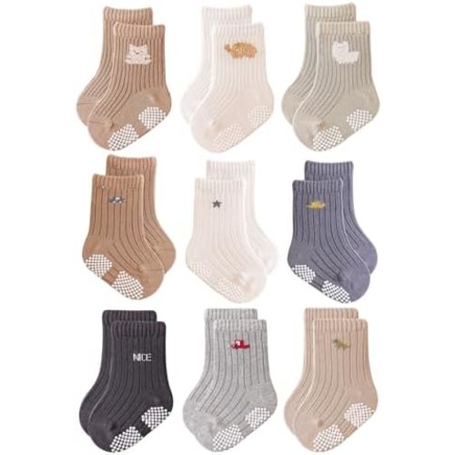 Baby Grip Socks Non Slip Grips Girls Boys Ankle Crew Newborn Infant Toddler Kids Casual Anti Skid Socks