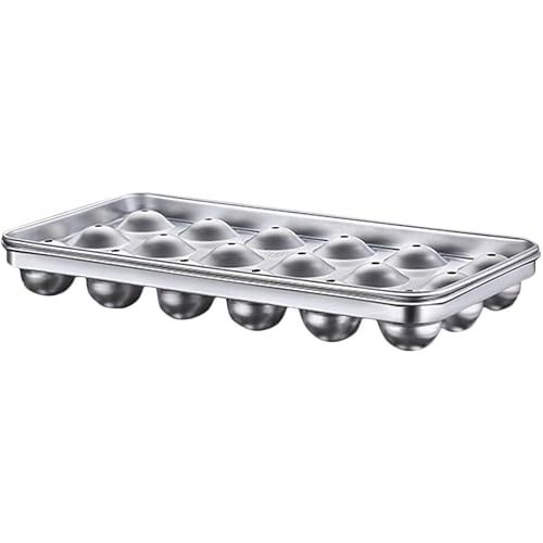 Stainless Steel Ice Mold Reusable Ice Trays Ball Shaped Ice Cube Tray Household Freezer Molds for Food, Juice, Popsicles