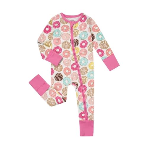 Teach Leanbh Unisex Baby Footless Pajamas with Mittens and Feet Cuffs Cotton 2 Way Zipper Long Sleeve Romper Sleep and Play