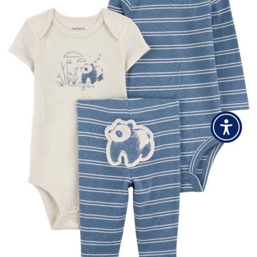 Baby 3-Piece Panda Little Outfit Set - 12M - Style,Blue