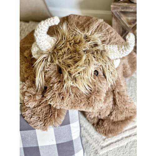 Highland Cow Plush Rug for Nursery | ClaraLoo Nursery Decor for Kids Room