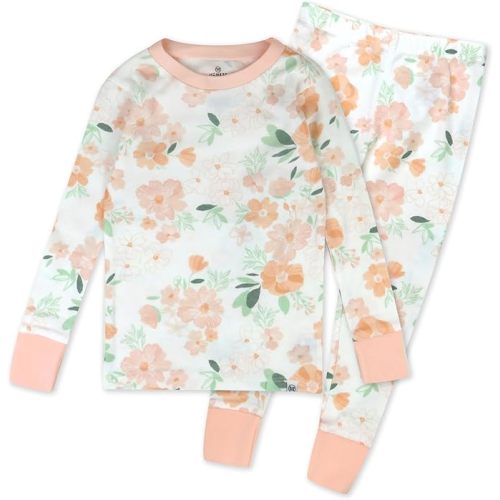 HonestBaby 2-Piece Pajamas Sleepwear Pjs 100% Organic Cotton for Baby, Toddler, Kids, Girl