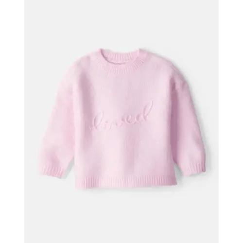 Baby Girl Embroidered Loved Long-Sleeve Sweater - Pink - OshKosh B'gosh | Carter's