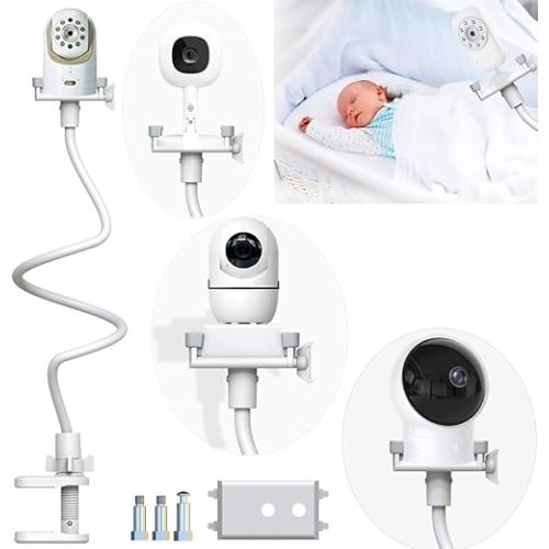 Baby Monitor Mount Baby Kamera Holder Compatible with Infant Optics DXR-8 Pro,Nanit N322NW, ANMEATE SM935E,Vava,Hellobaby,Motorola,Eufy and Other Most Cameras with Base & 1/4 Screw Mount