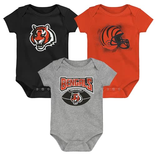 Outerstuff NFL Newborn Infants Game On 3 Piece Primary Logo Creeper Bodysuit Romper Set