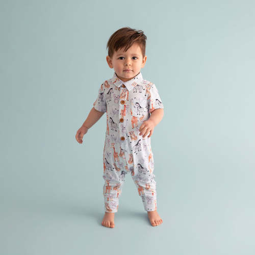 Zoo Babies Collared Henley Romper