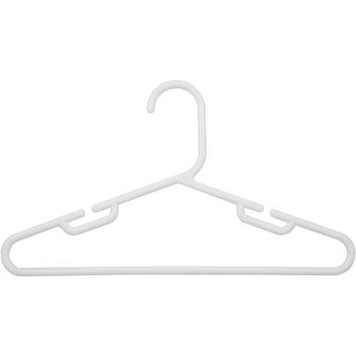 Tailor Made Kid's Plastic Notched Clothing Hangers, 60 Pack, White