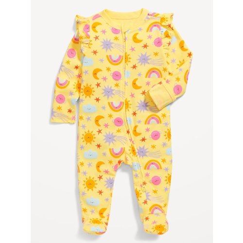 Printed 2-Way-Zip Sleep & Play Footed One-Piece for Baby