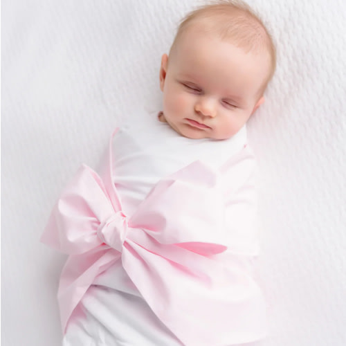 Bow Swaddle ® - Palm Beach Pink