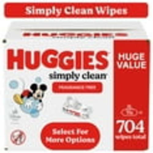 Huggies Simply Clean, Sensitive Skin, Fragrance-Free Baby Wipes, 11 Pack, 704 Total Ct
