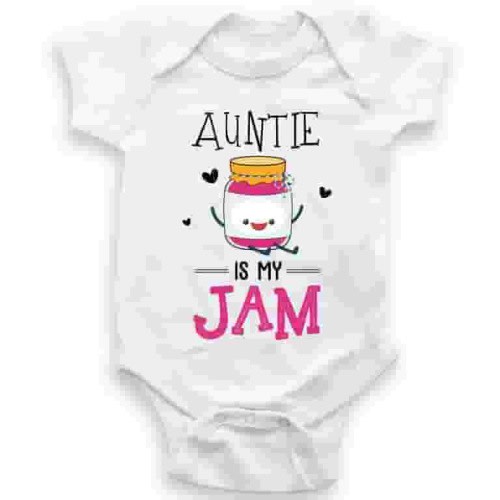 Auntie Is My Jam - Baby Bodysuit - Cute Funny Auntie Gift - Baby Girl - Baby Boy