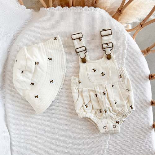 Denim Bee Overall Bundle - Cream