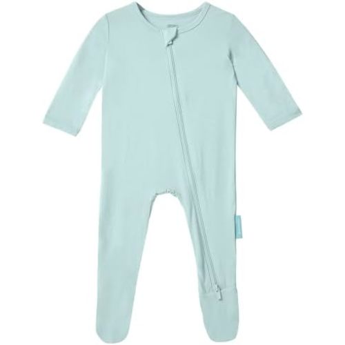 Baby Zipper Footie Pajamas, Supersoft Bamboo Rayon Baby Footed Pjs Boy Girl 0-3-6-9-18-24 Month Coverall Sleepers