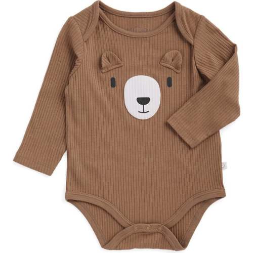 Ribbed Bear Face Long Sleeve Bodysuit - MORI | Maisonette