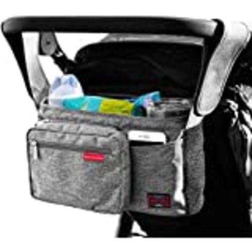 Universal Stroller Organizer with Insulated Cup Holder by Momcozy - Detachable Phone Bag & Shoulder Strap, Fits for Stroller Like Uppababy, Baby Jogger, Britax, BOB, Umbrella and Pet Stroller : Baby