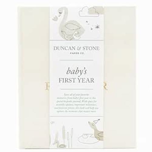 Baby First Year Book (Cream, 112 Pages) by Duncan & Stone - Memory & Milestone Baby's First Year Photo Album from Pregnancy to First Year – Newborn Baby Journal - Gifts for New Moms : Baby
