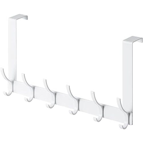 BOOMIBOO Over The Door Hooks, Sturdy Door Hanger, Towel Rack Towel Hooks for Bathroom 12 Hooks Large Over The Door for Bathroom, Bedroom，Kitchen