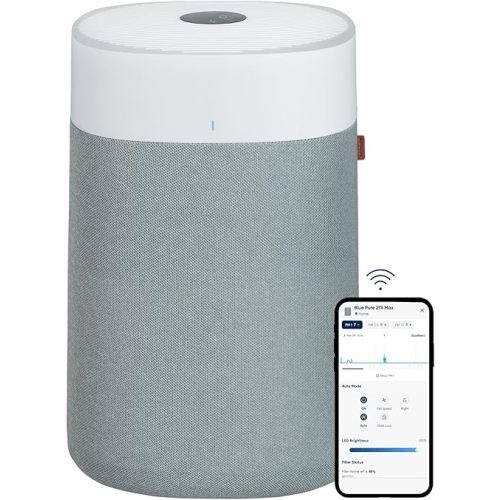 BLUEAIR Air Purifiers for Large Rooms, Cleans 3,048 Sqft In One Hour, HEPASilent Smart Air Cleaner For Home, Pets, Allergies, Virus, Dust, Mold, Smoke - Blue Pure 211i Max