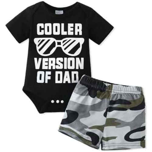NZRVAWS Newborn Baby Boy Clothes Letter Printed Romper Shorts Summer Infant Outfits Camo Clothing Set 0 3 6 9 12 Months
