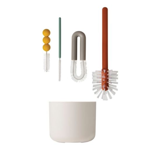 Boon Mod Baby Bottle Cleaning Brush Set with Storage Vase - 4pk