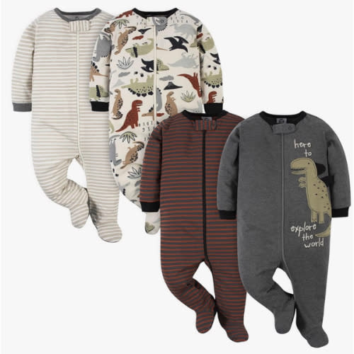 Gerber baby-boys 4 Pack Sleep 'N Play Footie