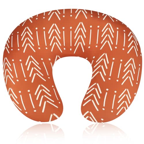 Baby Nursing Pillow Cover, Breastfeeding Pillow Cover Boys Girls, Nursing Pillow Case for Newborn, Soft Fabric Fits Snug On Infant, Washable and Breathable, Vintage Orange