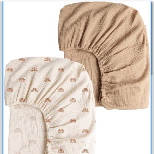 Amazon.com: Konssy Muslin Crib Sheets for Girl Boy, 2 PCS Soft and Breathable Cotton Baby Sheets for Standard Crib Mattress, 52"x 28" (Floral, Pink)