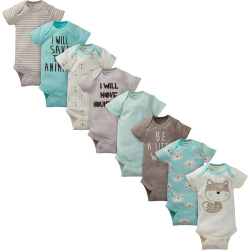 Gerber Baby And Toddler Boys' Onesies Bodysuits - Fox - 0-3 Months - 8-pack