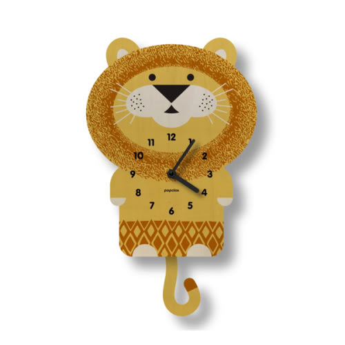 lion - pendulum clock | popclox Wall Clocks for Kids