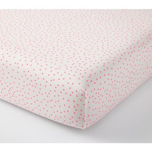 Monique Lhuillier Neon Dots Organic Crib Fitted Sheet