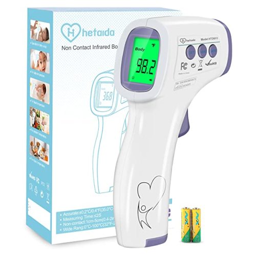Digital Thermometer for Adults and Kids, No Touch Forehead Thermometer for Baby, 2 in 1 Body Surface Mode Infrared Thermometer with Fever Alarm and Instant Accuracy Readings - Purple