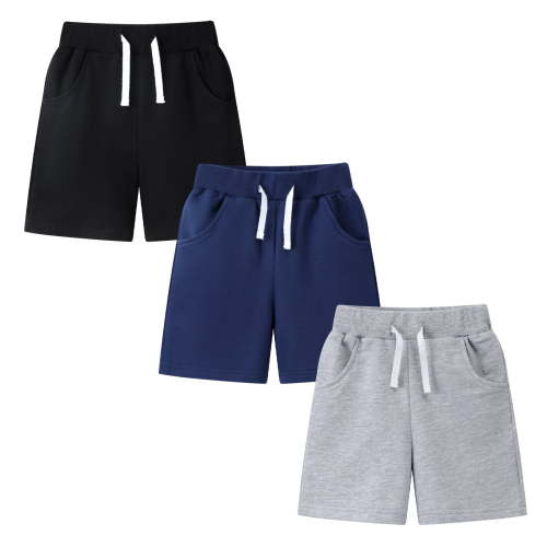 Toddler Boys' Shorts 3-Pack Short Summer Cotton Casual Grey Black Navy Pants With Pockets 12M