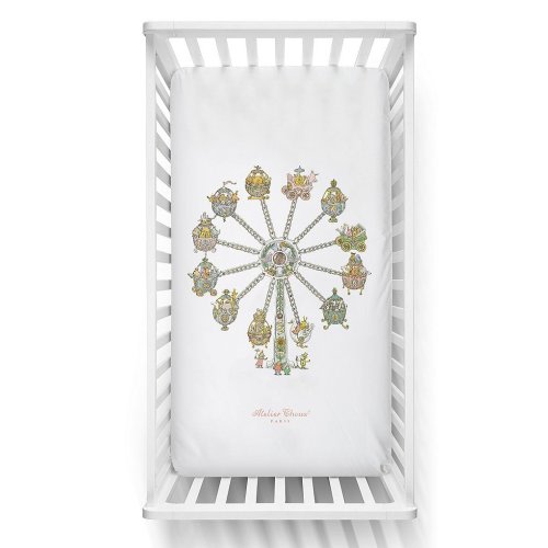 Atelier Choux Paris Ferris Wheel Organic Cotton Fitted Crib Sheets