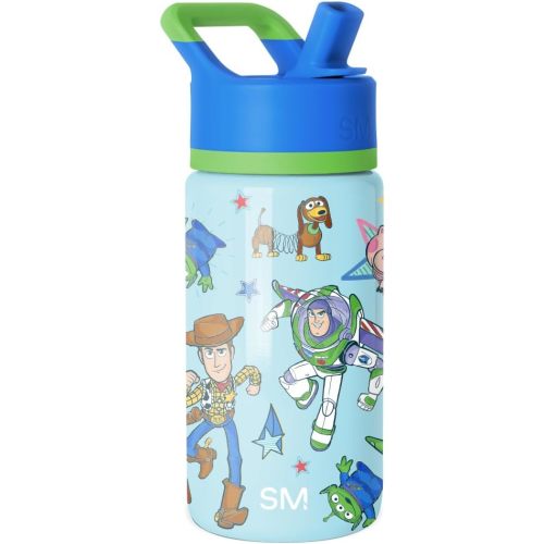 Simple Modern Kids Summit Water Bottle with Straw Lid | Disney Toy Story 14oz Stainless Steel Cup Insulated Tumbler for Boys, Girls, School | Buzz and Woody Adventures