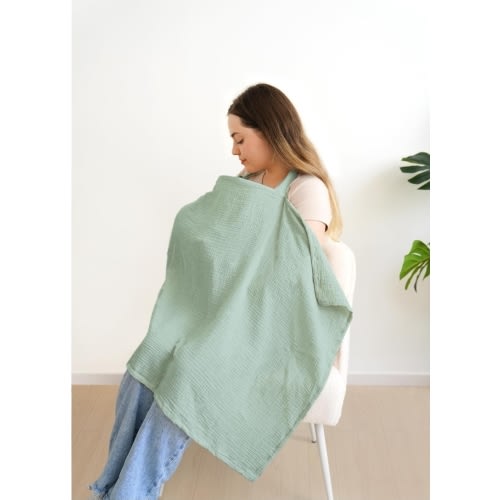 MairMore Muslin Nursing Covers for Breastfeeding, Privacy Breast Feeding Cover with Arch Neckline for Mom and Baby, Breathable 100% Cotton Nursing Apron Multi-use Stroller Cover : Amazon.com.au: Baby