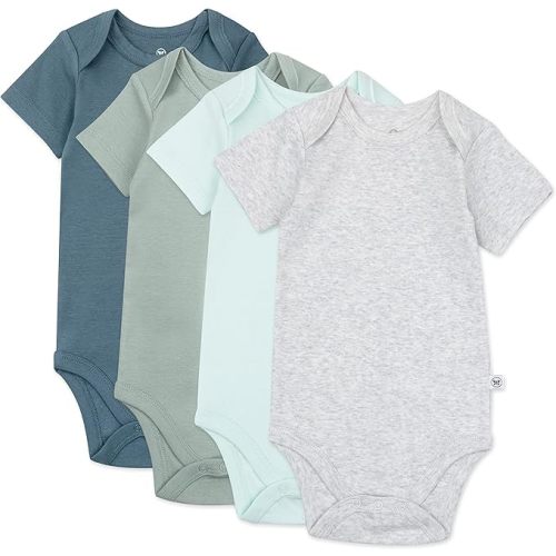 HonestBaby Unisex Baby Multipack Short Sleeve Bodysuits One-Piece 100% Organic Cotton