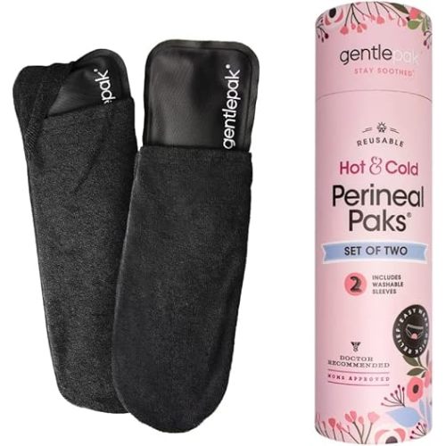 Gentlepak Reusable Perineal Ice & Heat Paks with Washable Sleeves for Postpartum, Pregnancy & Hemorrhoid Pain Relief, Multi Use Kids, Muscle, Vaginal Discomfort (2-Pack Tube)