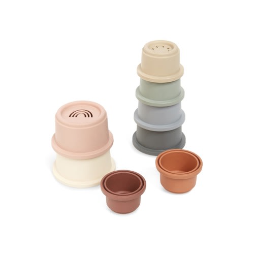 Mushie 8-Piece Stacking Cups Toy, Multi