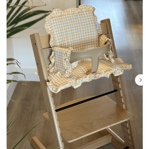 High Chair Cushion - Lemon Gingham