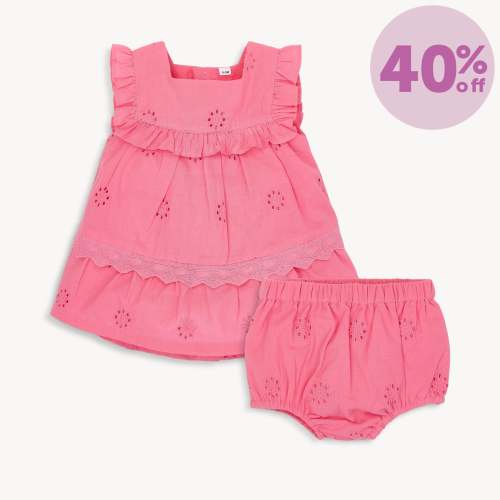 all a-flutter cotton poplin magnetic little baby ruffle sleeve dress + – Magnetic Me
