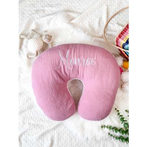 Organic Muslin Nursing Pillow, Wrinkle Gauze, 100% Cotton, Breastfeeding Pillow