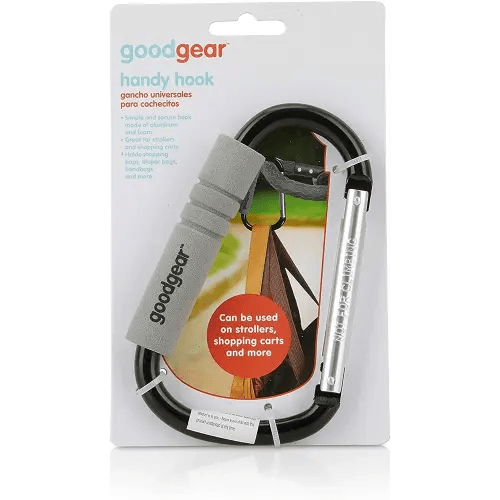 Good Gear Baby Stroller Hook Clip, D Shaped Hook Clamp with TPE Grip, Shopping Cart Diaper Bag Holder
