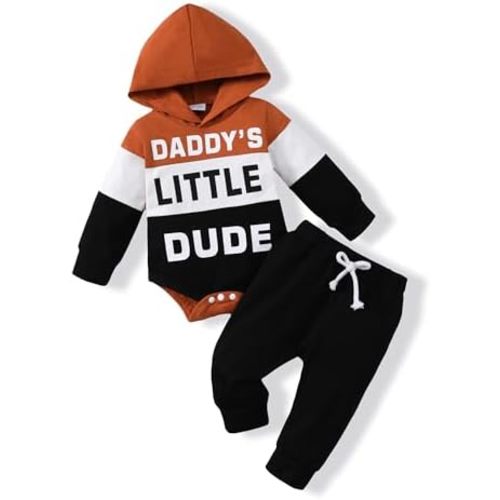 Renotemy Newborn Baby Boy Clothes Infant Boy Outfits Baby Hoodie Romper Fall Winter 0 3 6 9 12 18 Months Baby Clothes for Boy