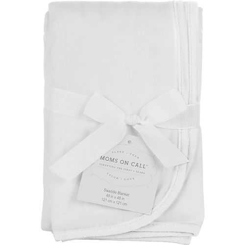 Baby & Newborn Swaddle Blanket | 0-3 Months | Nursery Baby Gift | 48 X 48 Inch | 100% Cotton | Modern White