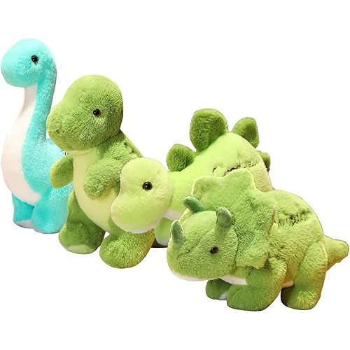 4PCS Dinosaur Stuffed Animal Toys,Dinosaur Plush Figure Toys Small Dino Pterosaur Plush Toys Party Favors Cute Plush Doll Soft Stuffed Animal Gift for Boys Girls Baby Kids Toddlers (Large)