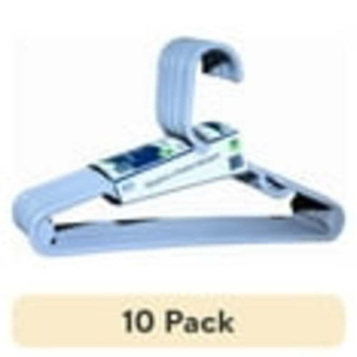 (10 pack) Your Zone Children's Clothing Hangers, 10 Pack, Grey, Sizes up to 8, Durable Plastic