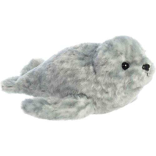 Aurora® Adorable Mini Flopsie™ Harbor Seal Stuffed Animal - Mini Companions Ready for Playful Adventures - for Kids All Ages, Toddlers, Adults, and Families - Gray 8 Inches