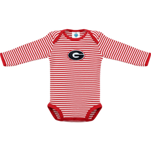 University of Georgia Infant Striped Long Sleeve Bodysuit